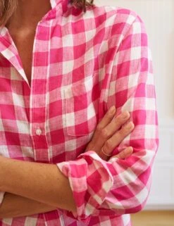 EILEEN Pink Check, Classic Linen -Elegant Wear Hub 100 KINSALE WTL EILEEN PKCL Model MicheleOullet 2023 24RE 0084 sRGB