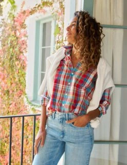 EILEEN Primary Color Plaid, Italian Classic Poplin