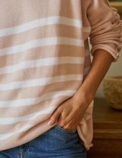 MONTEREY Vintage Rose With White Stripe, Pure Italian Cotton 6 MONTEREY Vintage Rose With White Stripe, Pure Italian Cotton -Elegant Wear Hub 18 DERRY 2001 SWEATER01 SRWK SWEATER20 IVYK NATHALIEDARCAS 25RE JAN 4618 sRGB