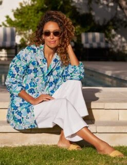 SHIRLEY Multi Blue And White Floral, Made With Liberty Fabric -Elegant Wear Hub 18 SHIRLEY BWFL wexford wtl PalomaJonas 25SU July 1707 sRGB