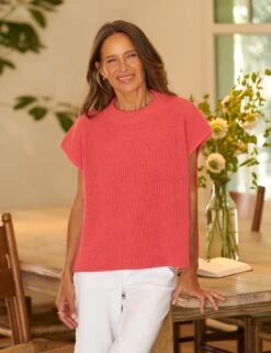 MONTECITO VEST Lobster, Pure Italian Cotton