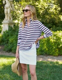 PATRICK White With Red And Navy French Stripe, Heritage Jersey