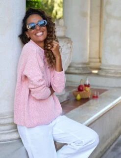 MONTECITO SWEATER Coral Reef, Pure Italian Cotton -Elegant Wear Hub 29 WEXFORD WTL SWEATER02 CRFK Paloma 25SPMarch 2693 sRGB