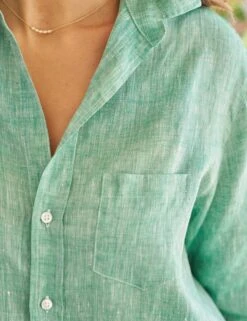 MARY Green, Classic Linen -Elegant Wear Hub 34 MARY GRNL Model RachelleBell 23FA 3277