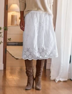 GRACE SKIRT White, Eyelet Cotton