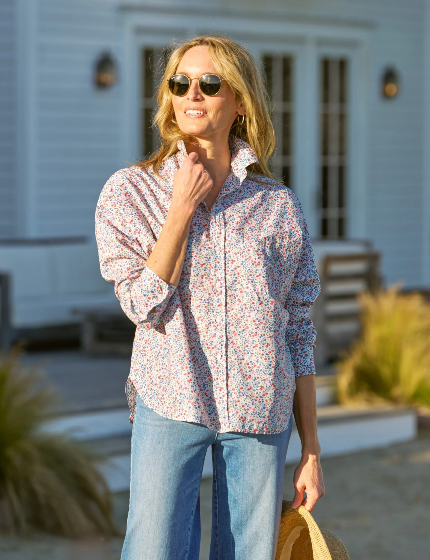 OONA Red And Blue Floral, Made With Liberty Fabric 1 OONA Red And Blue Floral, Made With Liberty Fabric