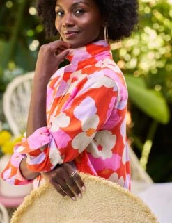 RORY Orange And Pink Floral, Italian Classic Linen -Elegant Wear Hub 4 RORY LFPO MILAN SU25 JUNE 1338 sRGB