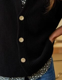 MONTECITO CARDIGAN Black, Pure Italian Cotton -Elegant Wear Hub 41 EILEEN BBHT ILLUSION01 1999 SWEATER04 BLKK simone su25 AUGUST 1918 sRGB 1