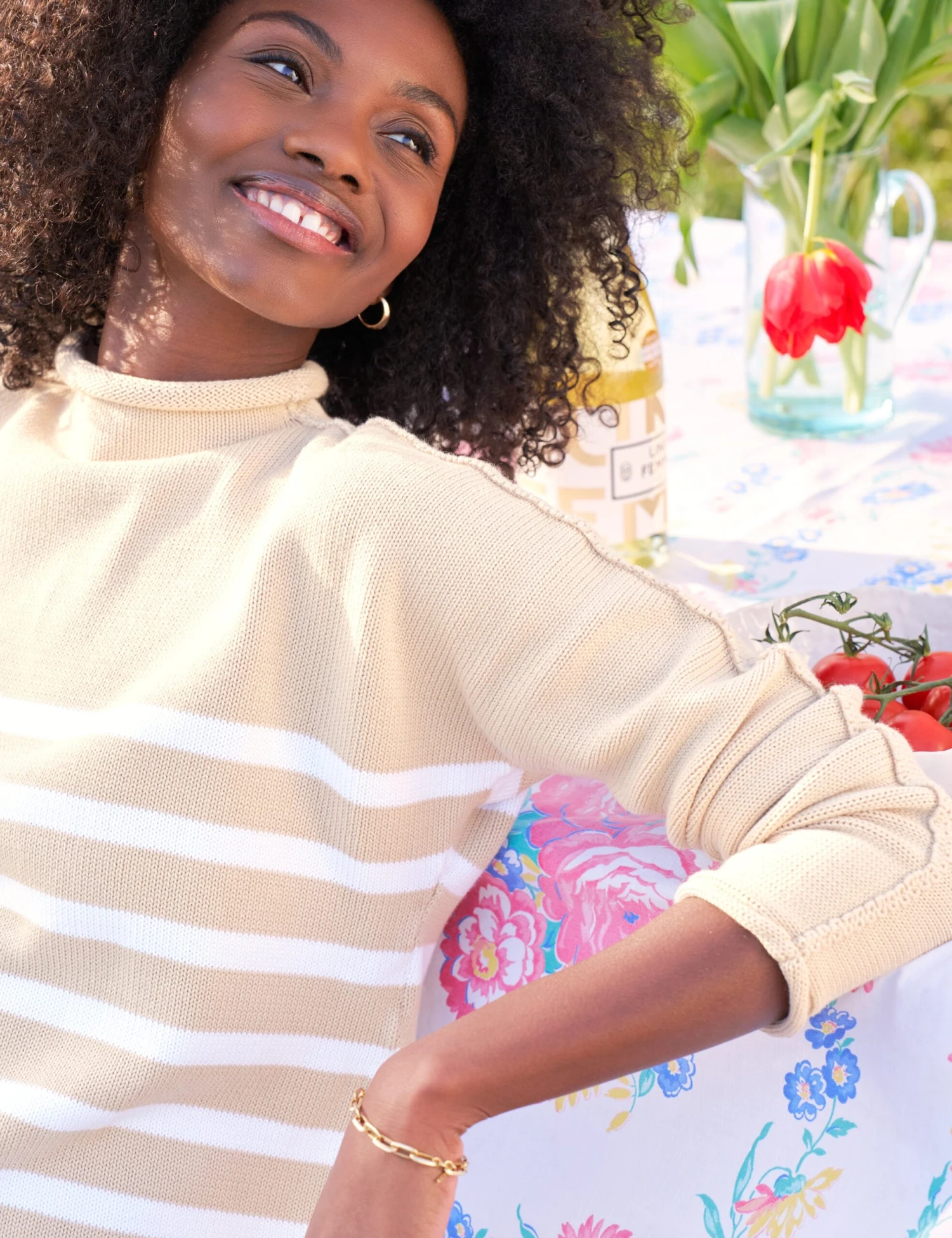 MONTEREY Sand With White, Pure Italian Cotton 4 MONTEREY Sand With White, Pure Italian Cotton - Image 4