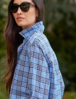EILEEN Blue And Navy Plaid, Casual Cotton -Elegant Wear Hub 46 WATERFORD NAVY EILEEN BNCB Jessica Mau 24SP 5363 sRGB
