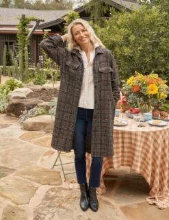 GAVIN Black And Blue Plaid, Italian Bouclé Wool