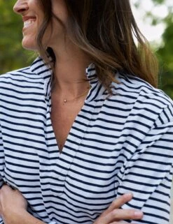 PATRICK Navy French Stripe, Heritage Jersey -Elegant Wear Hub 63 WEXFORD WTL LAB510ST WBRS RayRoberts 25SP March 2143 sRGB