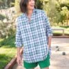 SHIRLEY Navy And Green Plaid, Superluxe