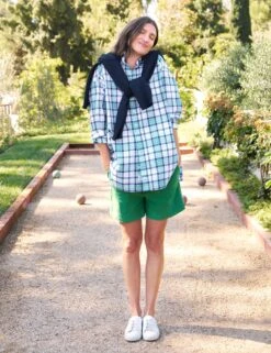 SHIRLEY Navy And Green Plaid, Superluxe -Elegant Wear Hub 66 WATERFORD KYGL SHIRLEY BNGP LAB510HJ BRNV Model SimoneNorblom 24RE 0470 sRGB