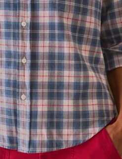 BARRY Gray With Blue And Red Plaid, Italian Flannel -Elegant Wear Hub 74 BARRY GPRL SWEATER01 JBMK BLACKROCK HOLT SIMONE 25FA SEPTEMBER 5540 sRGB