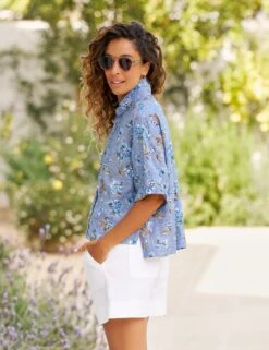 ROSIE Blue Floral, Italian Classic Linen -Elegant Wear Hub 85 ROSIE BBLL WATERFORD WTL PALOMA SU25 JULY 4948 sRGB