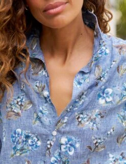 ROSIE Blue Floral, Italian Classic Linen -Elegant Wear Hub 85 ROSIE BBLL WATERFORD WTL PALOMA SU25 JULY 4952 sRGB