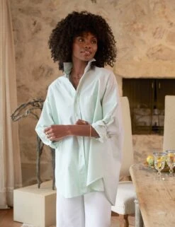 SHIRLEY Green Stripe, 1947 Italian Oxford -Elegant Wear Hub 9 GALWAY WWD SHIRLEY GRSX Milan Dixon 24SP 2372 sRGB