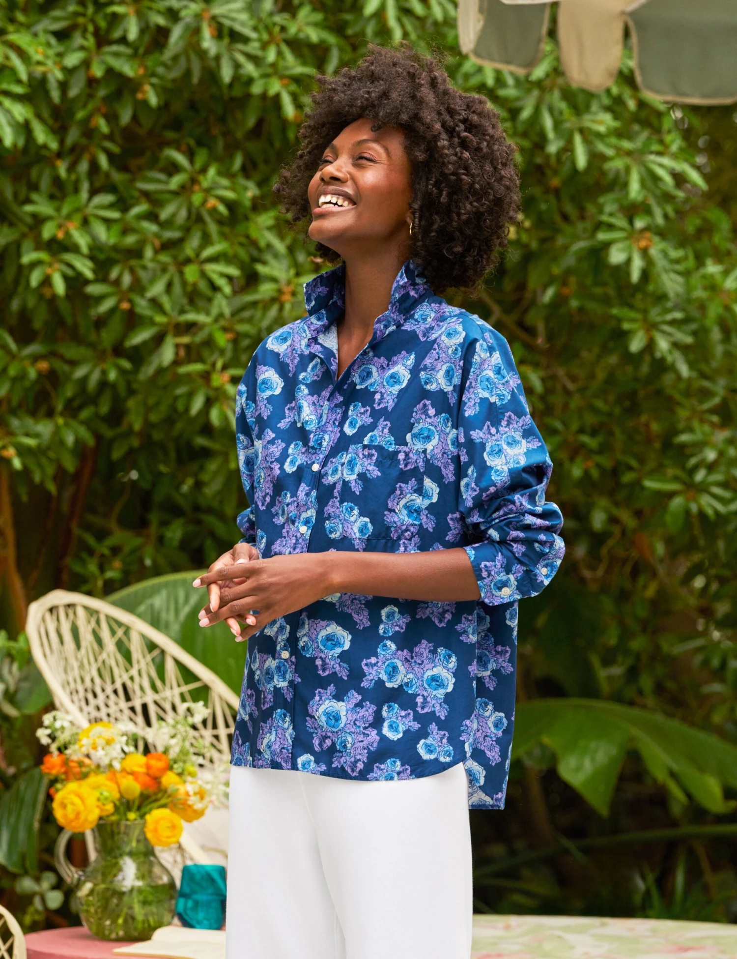 OONA Blue And Purple Floral, Made With Liberty Fabric 1 OONA Blue And Purple Floral, Made With Liberty Fabric