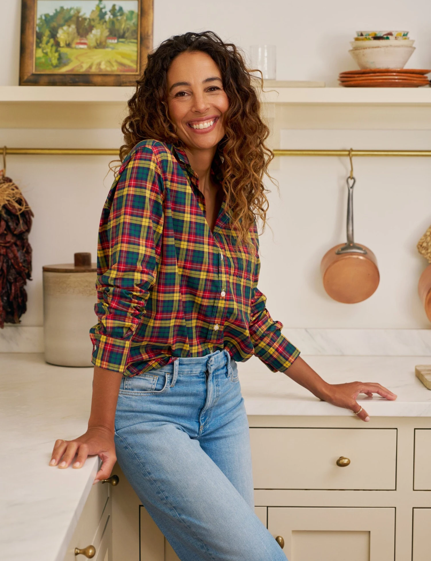 EILEEN Yellow And Red Plaid, Italian Classic Poplin 4 EILEEN Yellow And Red Plaid, Italian Classic Poplin - Image 4