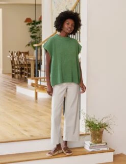 MONTECITO VEST Eucalyptus, Pure Italian Cotton -Elegant Wear Hub 95 SWEATER05 EUCK WEXFORD CMTL MILAN SU25 AUGUST 2857 sRGB