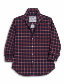 BARRY Red And Blue With White Plaid, Italian Flannel -Elegant Wear Hub BARRY PRBW 25FA 01