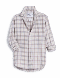 EILEEN Cream And Pink Plaid, Italian Cashmere Touch -Elegant Wear Hub EILEEN CTGP
