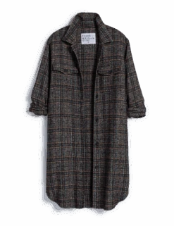 GAVIN Black And Blue Plaid, Italian Bouclé Wool -Elegant Wear Hub GAVIN BRBW Front