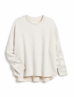 ANNA Heather White Melange, Triple Fleece -Elegant Wear Hub LAB516NTF HTWM