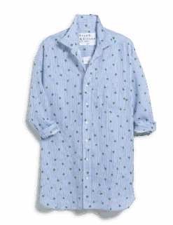 MACKENZIE Navy Stripe With Green Heart, Classic Linen -Elegant Wear Hub MACKENZIE NSGL