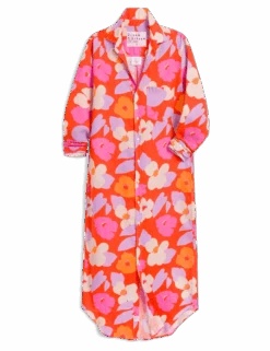 RORY Orange And Pink Floral, Italian Classic Linen -Elegant Wear Hub RORY LFPO 01