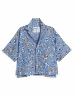 ROSIE Blue Floral, Italian Classic Linen -Elegant Wear Hub ROSIE BBLL 01