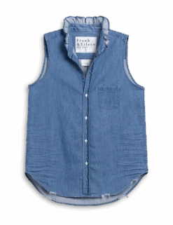 FIONA RUFFLE Vintage Stonewashed Indigo, Famous Denim -Elegant Wear Hub RUFFLEFION VWD SP25 01