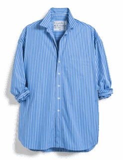 SHIRLEY Blue With White Stripe, Superluxe -Elegant Wear Hub SHIRELY BWSD