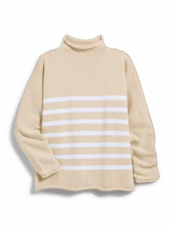 MONTEREY Sand With White, Pure Italian Cotton 11 MONTEREY Sand With White, Pure Italian Cotton -Elegant Wear Hub SWEATER01 SNSK
