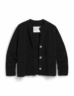 MONTECITO CARDIGAN Black, Pure Italian Cotton -Elegant Wear Hub SWEATER04 BLKK SP25 01 1