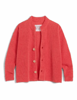MONTECITO CARDIGAN Lobster, Pure Italian Cotton -Elegant Wear Hub SWEATER04 LBSK 01 2