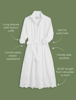 GRACE DRESS White, Eyelet Cotton -Elegant Wear Hub grace pdp